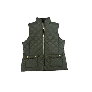 St. John's Bay Green Quilted Vest Size L Gold Hardware Puffer
